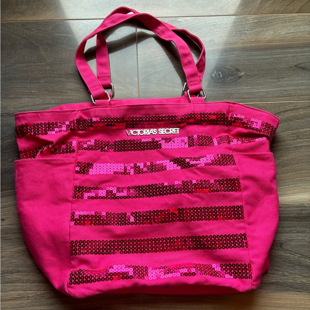 Victoria Secret PINK | pink sparkly tote bag | Medium